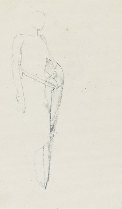 Study of Male with a Shield (recto) and Female Torso, Back (verso) by Edward Burne Jones